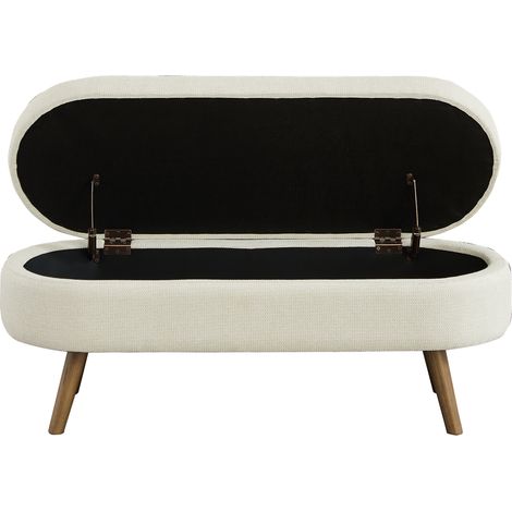 Banc coffre, rangement intégré, 110 x 40 x 42 cm, chenille, beige (1/5)
