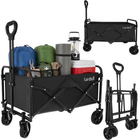 Chariot de jardin pliable, 100 kg, 90 L, léger, sur 4 roues