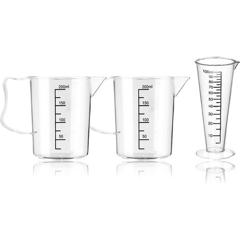 Verre Doseur Cuisine 200 ml avec Poignée Ergonomique