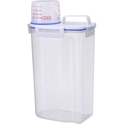 Contenant Airtight Pour Riz - Boîte De Stockage Transparente En Plastique Avec Cuillère-Mesure Intégrée - Capacité 1 5 L Ou 3 L - Pour Cuisine (1/5)
