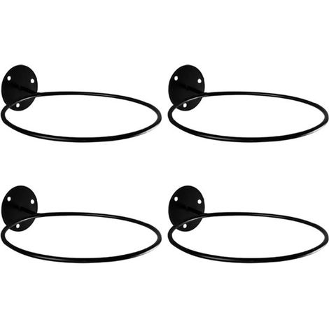 Lot de 4 supports muraux pour ballons de sport, pour ballons de basket, de football, de volley-ball, en métal, noir, 23,5 x 6,5 x 18,4 cm (1/4)