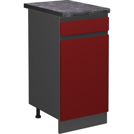 Küchenunterschrank R-Line, Rot, 40 cm , AP Anthrazit, Vicco