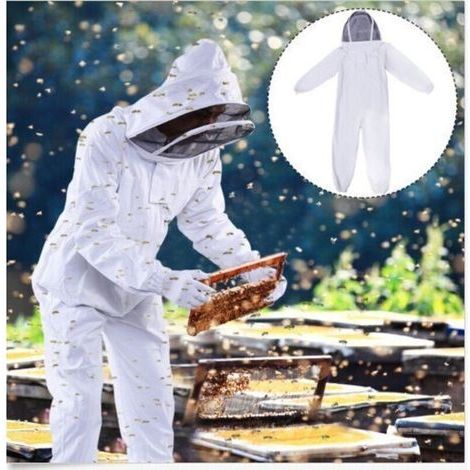 pair (XL) Vêtements d'apiculture - Blanc175-185cm, Équipement de protection des abeilles pour apiculteurs professionnels avec capuchon de voile