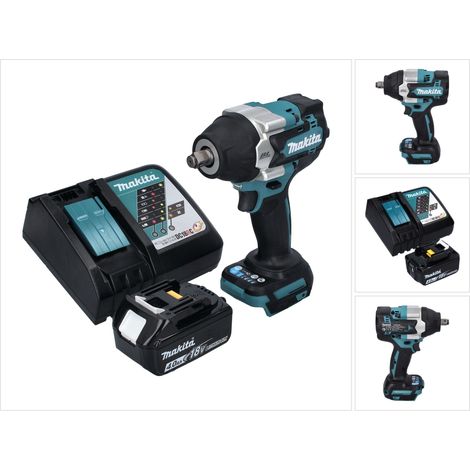 Llave de impacto sin cable Makita DTW 700 RM1 18 V 700 Nm 1/2" XPT Sin escobillas + 1x batería recargable 4,0 Ah + cargador