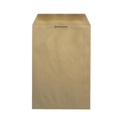 Versandtasche DIN C4 229 x 324 mm (B x H) ohne Fenster 90g/m² mit gummierter Klappe Papier natronbraun 25 St./Pack. (1/4)