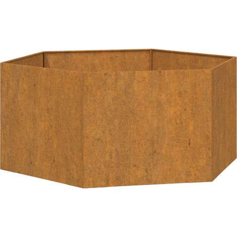 Jardinière bac lit surélevé plantes fleurs terrasse jardin Rouillé 90 x 90 x 45 cm acier corten marron