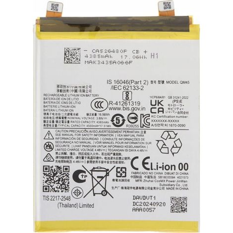 Batterie neuve QM45 compatible avec Motorola Edge 50 Pro 4500 mAh