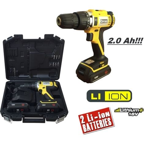 Trapano avvitatore a batteria 18V Litio c/batteria di riserva in valigetta c/accessori