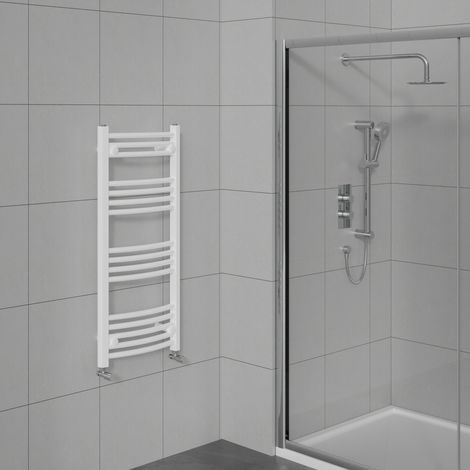 Curved Heated Towel Warmer Bathroom Radiator White 1000x500mm (1/5)