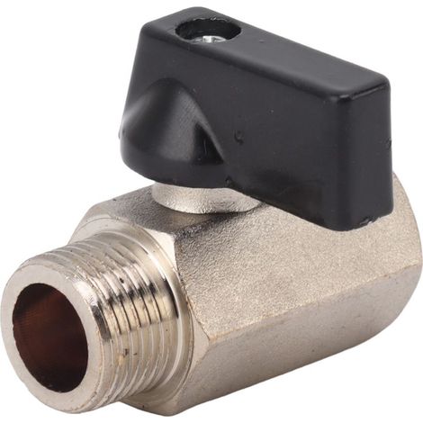 Robinet à bille pour gaz, filetage mâle/femelle, laiton épais sablé pour eau courante domestique 3/8 (1/5)