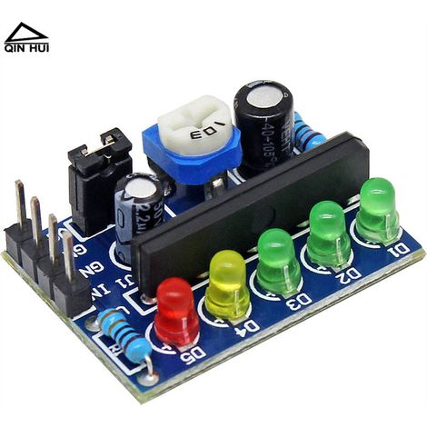 Module de circuit imprimé indicateur de niveau 5V/12V avec affichage du niveau de puissance à 5 LED pour mélodie audio/musicale.