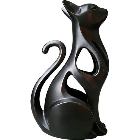 Chat noir - Objet de décoration - Forme creuse - Maison salon - Armoire de lit pour amoureux des chats - Thème animal - Cadeau d'anniversaire - Cadeaux de vacances (1/5)