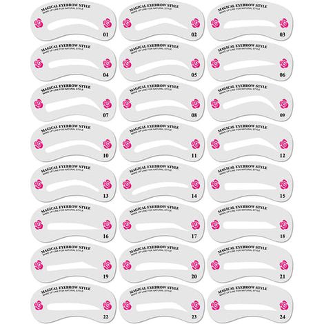 Pochoirs à sourcils blancs, paquet de 24 (1/5)