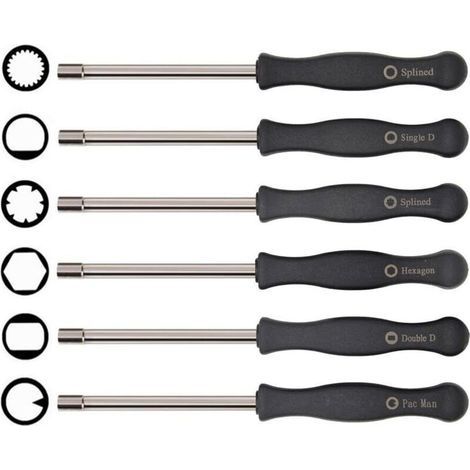 Jeu de tournevis pour carburateur, outil de réglage 6 pièces adaptable sur Husqvarna 125 135 136 137 141 141 235 235e 236 236e 240 240e 435 435e 440e de McCulloch Partner tronçonneuses Poulan (1/4)