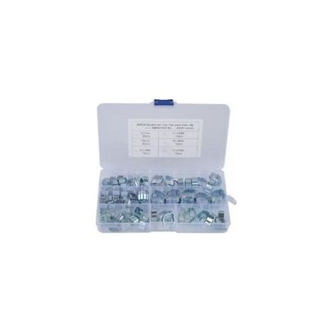 Lot de 80 colliers de serrage galvanisés à double oreille pour carburant et air (1/4)