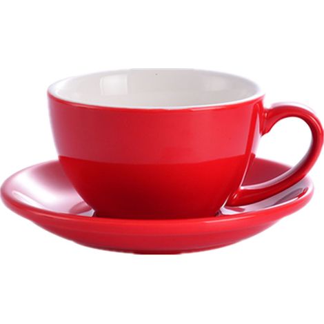 1 Tasse à cappuccino,300ml,Porcelaine,Rouge,Micro-ondes,Lave-vaisselle,Café et thé (1/5)