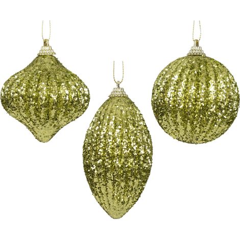 pallina di natale in foam glitter D 8 cm verde pistacchio Peraga Christmas