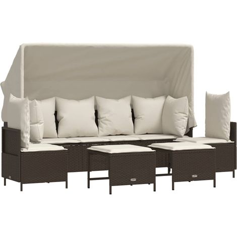 Maison Exclusive - Set comedor de jardín 5 piezas y cojines ratán (1/5)