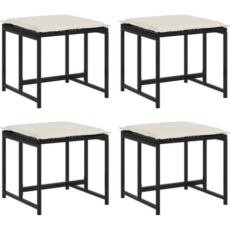 Maison Exclusive - Sgabelli da Giardino con Cuscini 4 pz Neri in Polyrattan