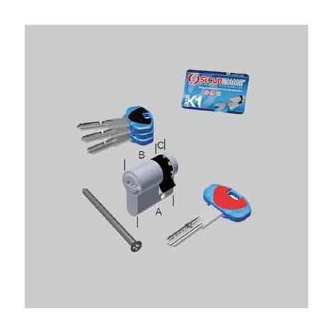 CILINDRO SAGOMATO 'EVO K1' SECUREMME 100 mm (45+10+45) - SECUREMME