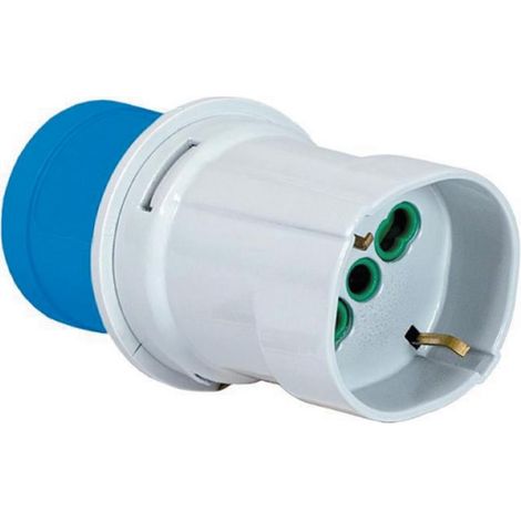 Adaptateur simple FME ART 73.100 16A CEE bleu 1 prise bypass + schuko (1/3)