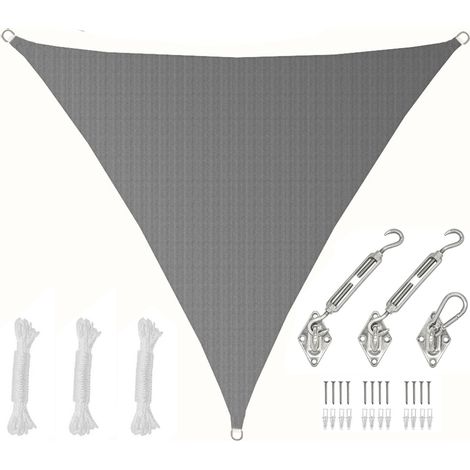 3x3x3 Toldo Parasol Transpirable - Vela de Sombra Triangular con Fijación Inox