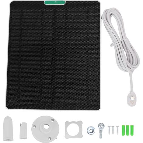 Ortviai Panneau Solaire 10 W pour Caméra de Sécurité Arlo Pro 5S, Ultra, Pro 3, Ultra 2 – Blanc, ETFE, Silicium Monocristallin (1/5)