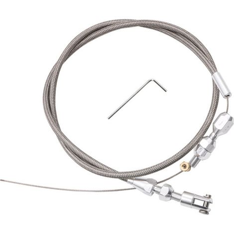 Throttle Cable Kit 91cm 36 Inch – Braided Steel Accelerator Cable – LS Conversion Braided Throttle Cable Repair Kit Auto Accessories (1/5)