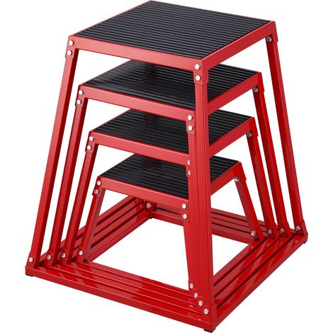 Boîte de Pliométrie 4PCs 305/458/609/762 mm Plateforme Pliométrique Charge 227 kg Boîte à Saut Musculation Fitness Crossfit pour Entraînement Pliométrique Step-ups Pompes Squats Gym Domicile (1/5)