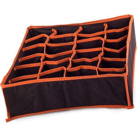 Tiroir à compartiments - Rangement chaussettes et sous-vêtements - Marron (1/3)