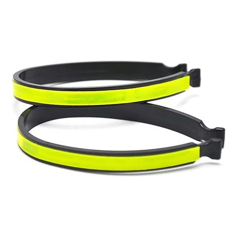 Lntyq Reflektierender Fahrrad-Knöchelriemen, reflektierende Fahrradclips, reflektierender Fahrradhosenclip, reflektierender Hosenclip, für Radfahrer, fluoreszierendes Gelb, Gelb, 2 Stück (1/5)