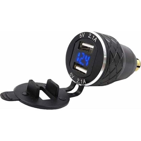 Adaptateur double 5 V 2,1 A DIN vers USB - Chargeur USB en alliage d'aluminium pour moto européenne (1/5)