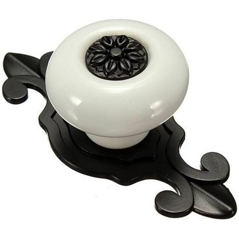 Poignées De Porte En Céramique Pour Armoire Et Tiroirs Blanc Et Noir (1/3)