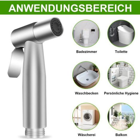 Tête de Douchette wc inoxydable pulvérisateur de bidet à main pour toilette=(pulvérisateur seulement, Couleur argent) (1/5)