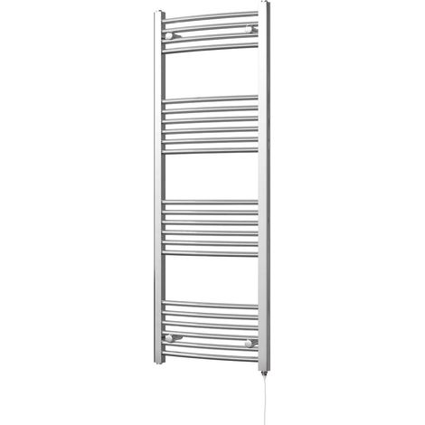 Zennor - Chrome Electric Towel Rail H1400mm x W500mm Curved 400w Standard (1/3)