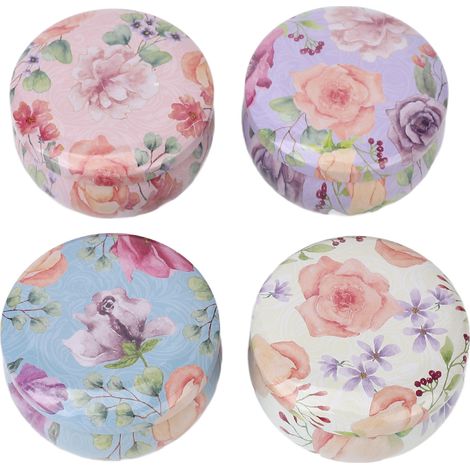 Lot de 4 bougies parfumées fleurs séchées élégantes, senteur durable, décoration chambre maison, coffret rose, aromathérapie relaxante (1/5)