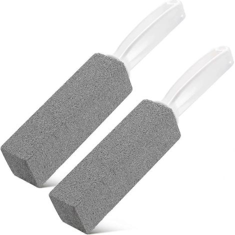 Lot de 2 nettoyants pour WC, éliminant les dépôts de calcaire, avec poignée ergonomique, nettoyant pour cuvette de WC et pierres ponces. (1/5)