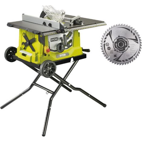 Pack RYOBI Scie sur table électrique RTS1800EF-G - 1800W - 254mm - piètement rétractable - roues - extension - lame carbure - SB254T48A1 (1/5)