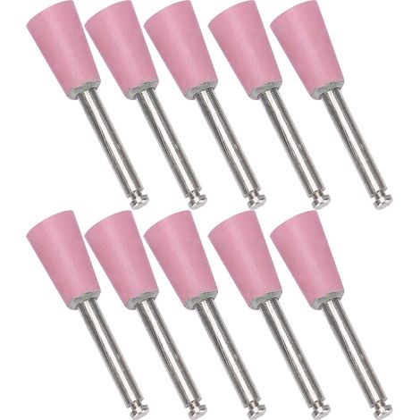 Lot de 10 fraises de polissage dentaire à basse vitesse, en forme de coupelle, roses. (1/5)