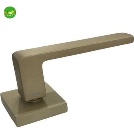 Maniglia Asti A254 Frosio Bortolo ottone satinato con rosetta quadra (1/4)