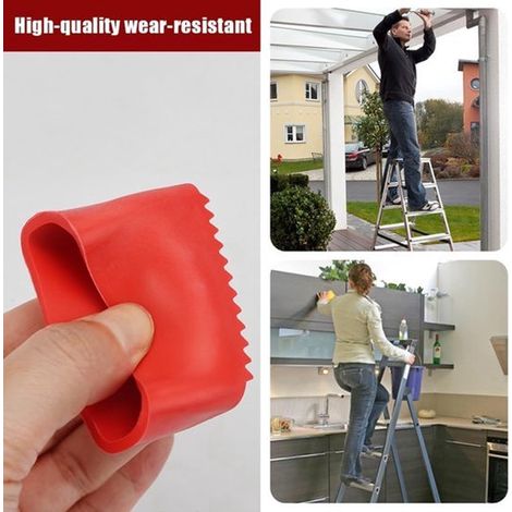 4 piezas de protectores de goma para escaleras，patas de goma para escaleras，alfombrillas de goma para patas de escaleras，rojo (1/4)