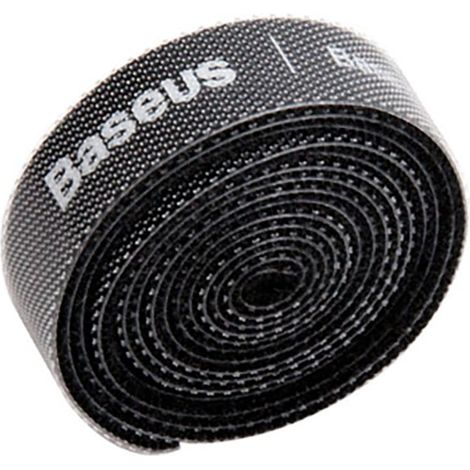 Nastro in velcro per fissare cavi e fili, 50 cm - nero (1/3)