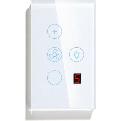 Tuya Zigbee Lüfter-Lichtschalter US-Netzwerkanschluss App-Steuerung Weiß--
