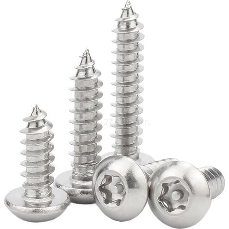 20 vis à bois autotaraudeuses six lobes Torx, tête ronde, avec goupille de sécurité, en acier (1/2)