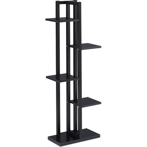 Estantería para plantas en escalera 117 x 43 x 22 cm soportes robustos diseño contemporáneo en acero negro 130011041 (1/5)