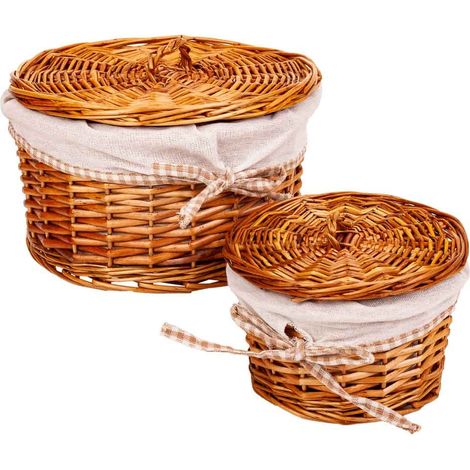 Set 2 cajas de mimbre marrones (1/5)