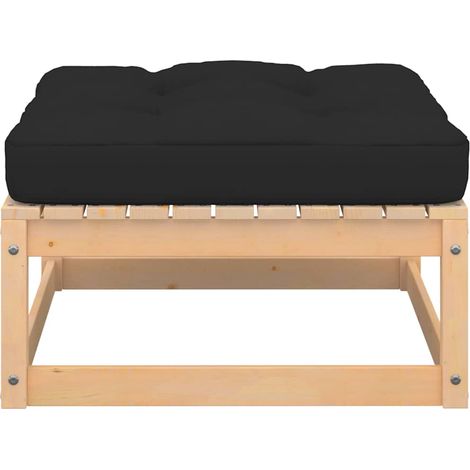 vidaXL Taburetes de jardín con cojines madera maciza de pino (1/2)