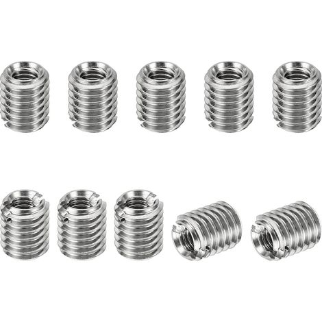 Filetage Adaptateurs Manchon Réduction Écrou Insert Fileté, 10 pcs M50.8 Mâle à M30.5 Femelle Réparation Insérer Écrou Vis Réducteur Conversion Inox Acier Fixation 6mm (1/5)
