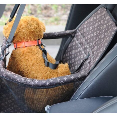 Siège d'auto pour Chien, Porte-siège Pliant Imperméable pour Chien avec Ceinture de Sécurité et Sac de Rangement, Siège d'appoint de Voiture pour Chiens ou Chats (Brown Classique) (1/4)