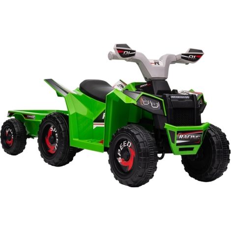 Kinderquad, aufladbar, 2,5 km/h, mit Anhänger, 50 Min. Fahrzeit, für Kinder 1,5 bis 3 Jahre, Grün
On-Site (1/5)